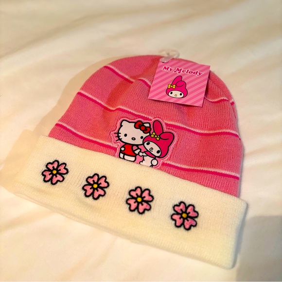 Hello Kitty Accessories - My Melody & Hello Kitty Sanrio OS Beanie Hat NWT
